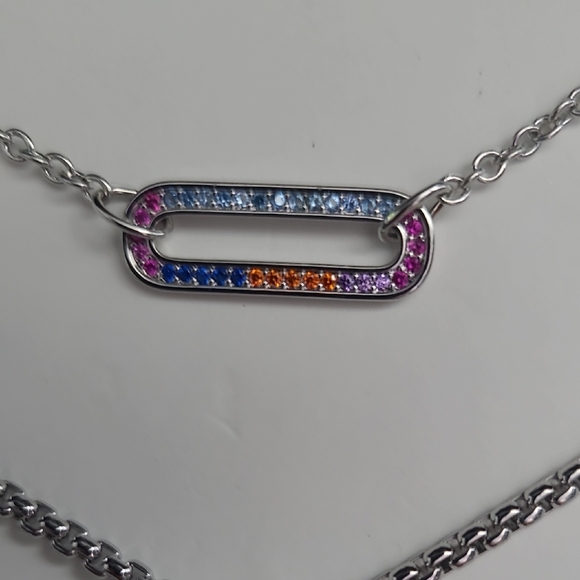 Silver Multicolor Necklace Set - Picture 3 of 4